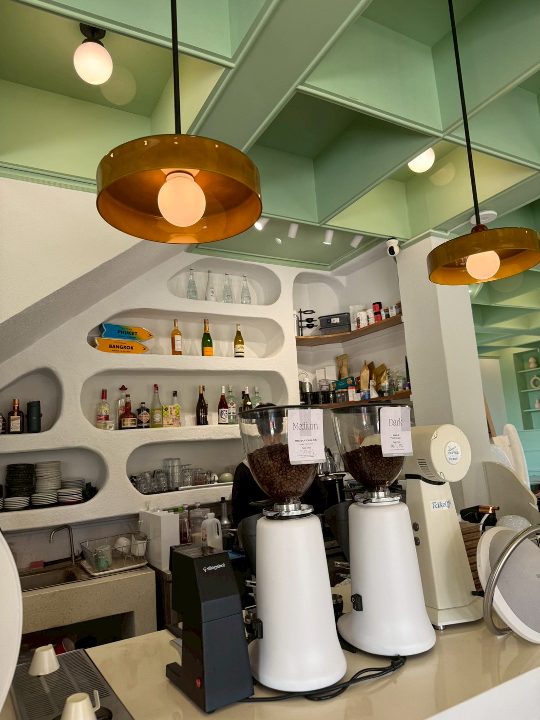 The coffee bar with La Marzocco espresso machine