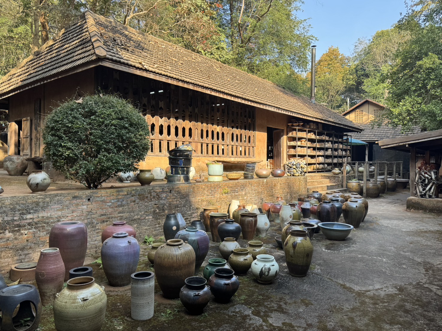 Doy Din Dang Pottery grounds at golden hour