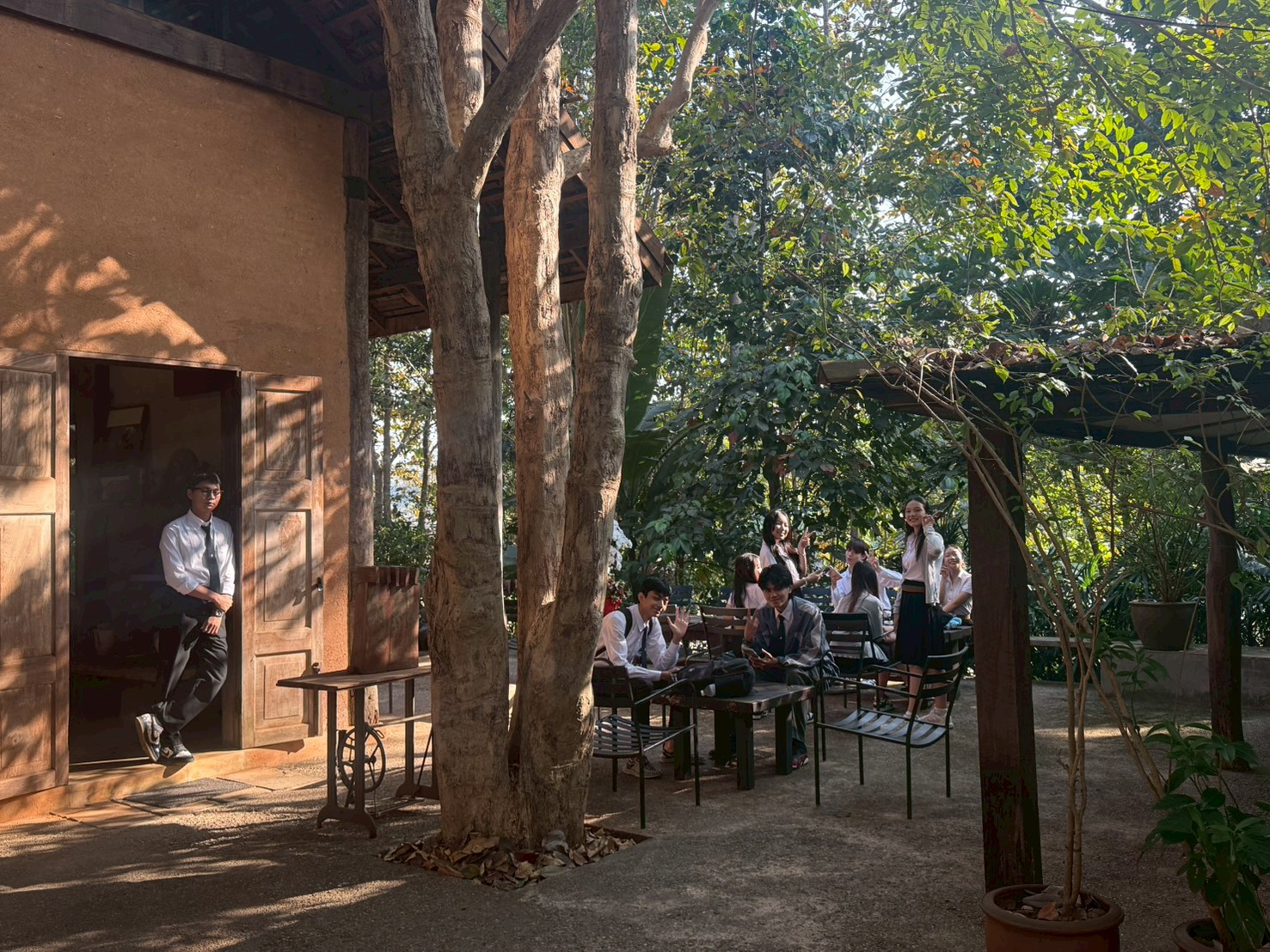 Our group at the pottery grounds